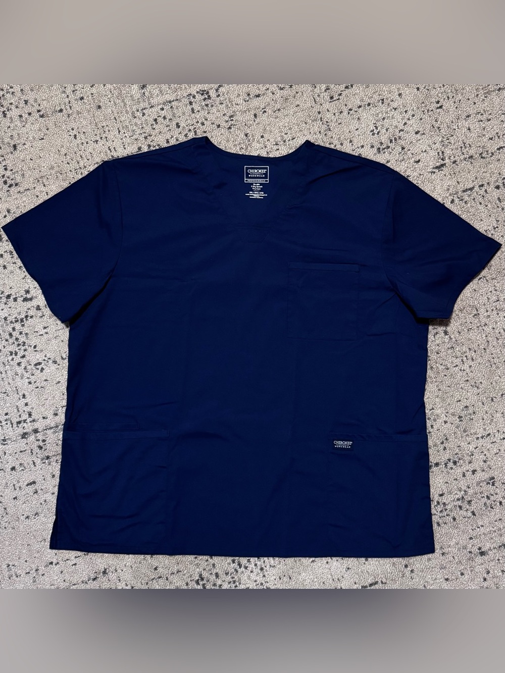 Cherokee Men’s Workwear Professionals V-neck Scrub Top Navy XXL
